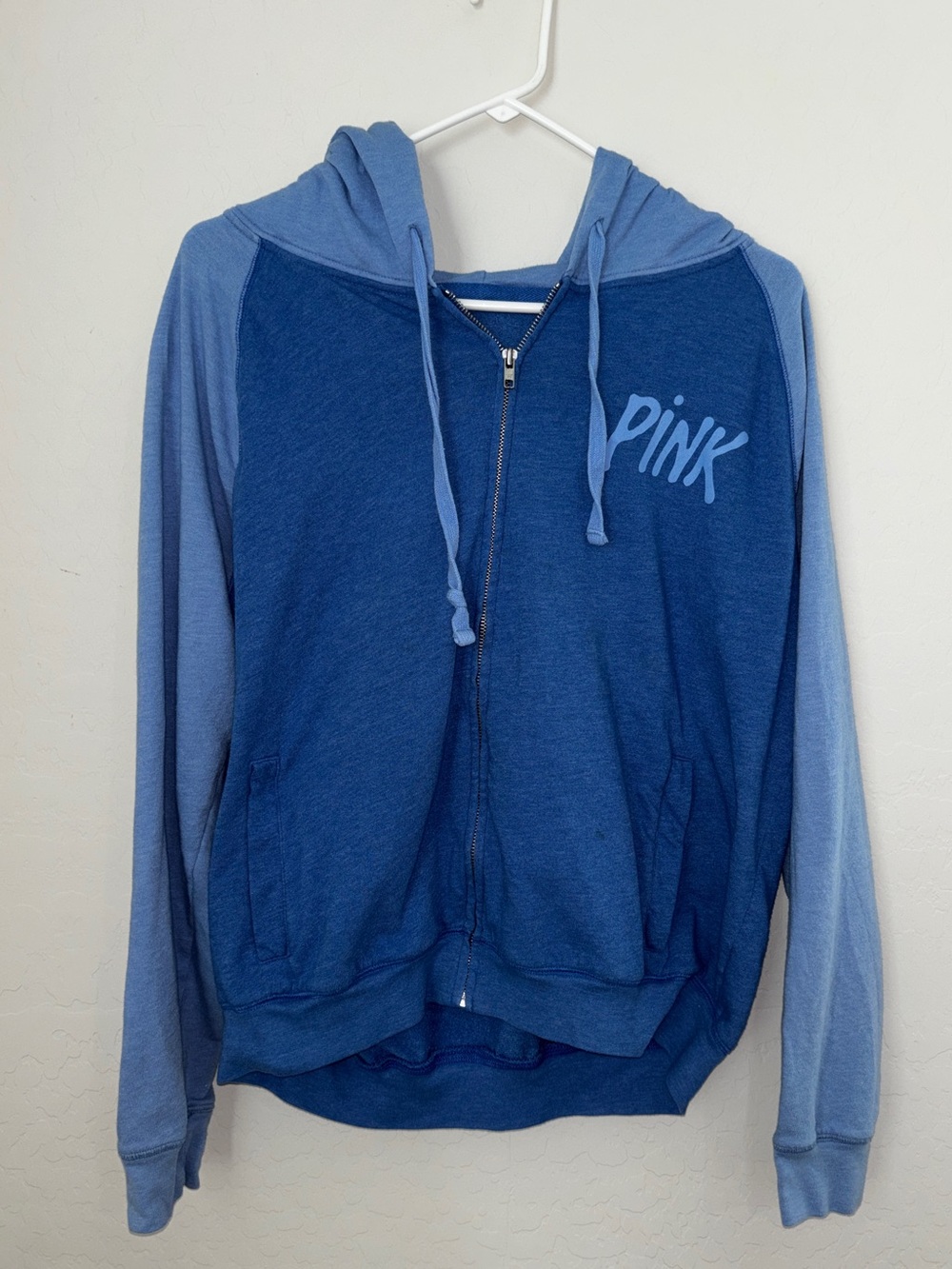 PINK Victoria's Secret Light-to-Medium Blue Zip Hoodie